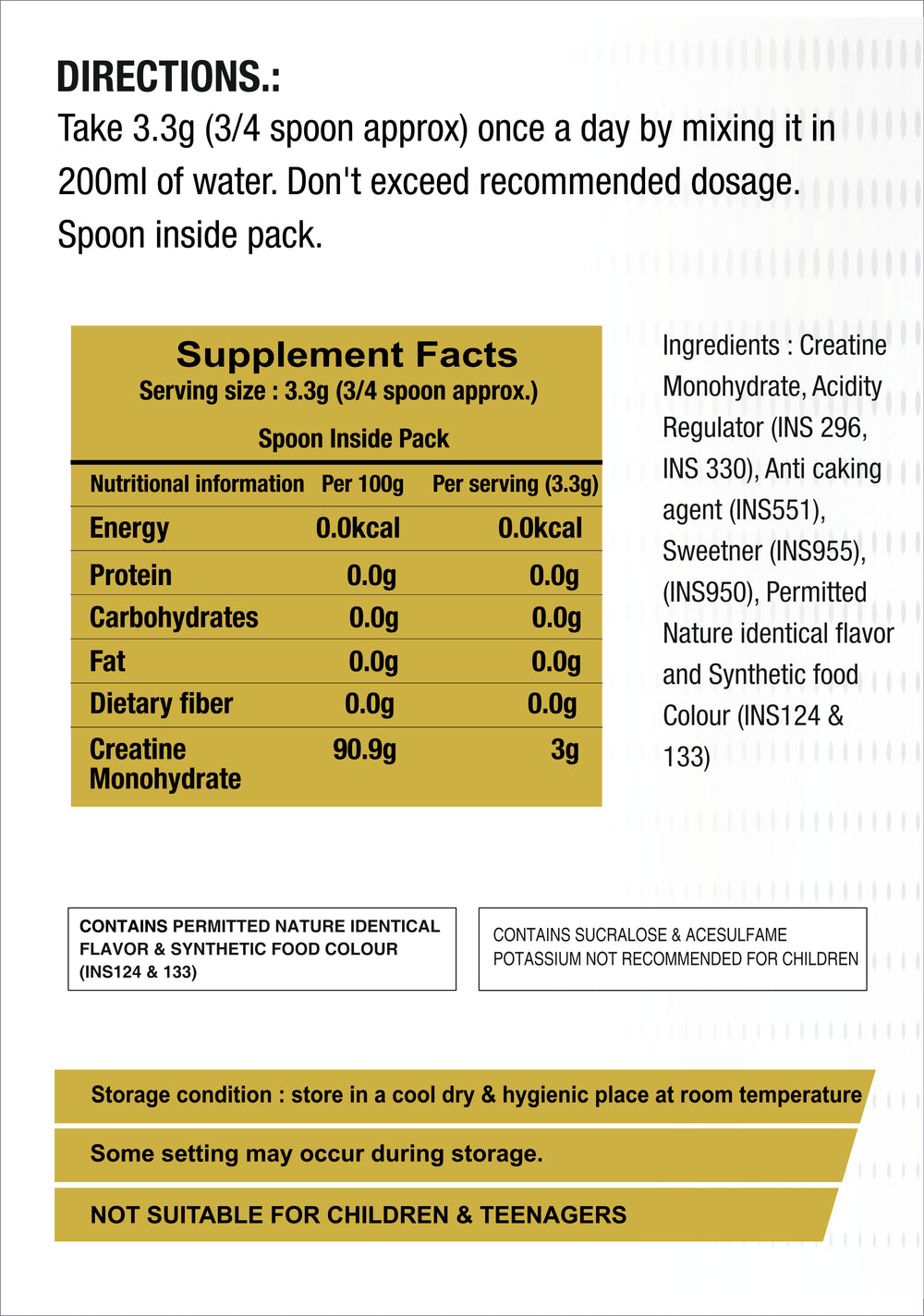 Creatine Monohydrate 250g Fruit Fusion