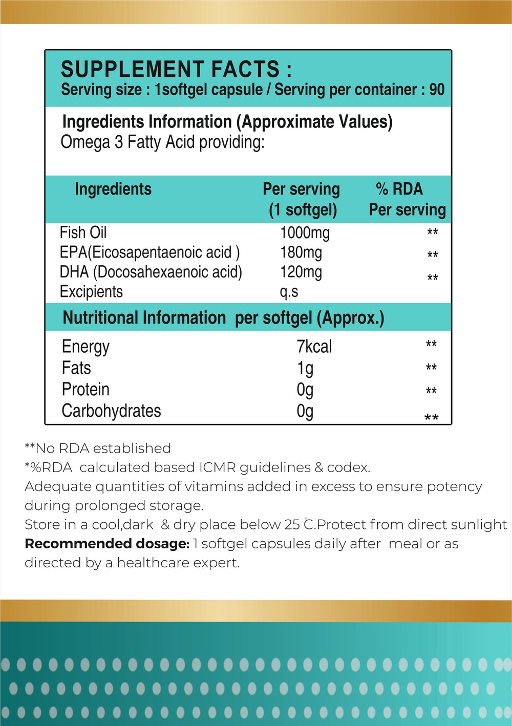 Omega 3 Fish Oil 90 Capsule