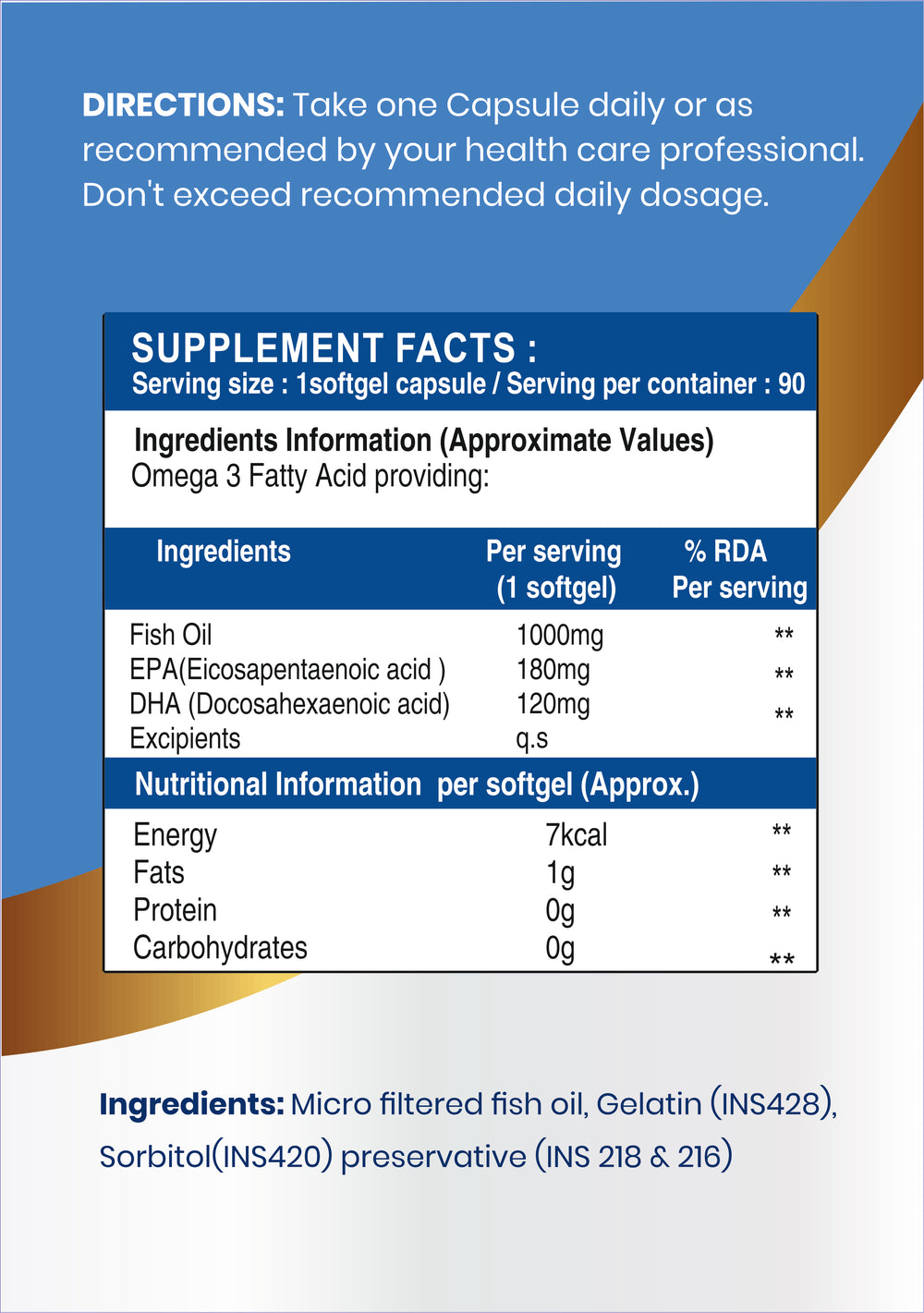 Fish Oil Omega-3 90 softgel capsule