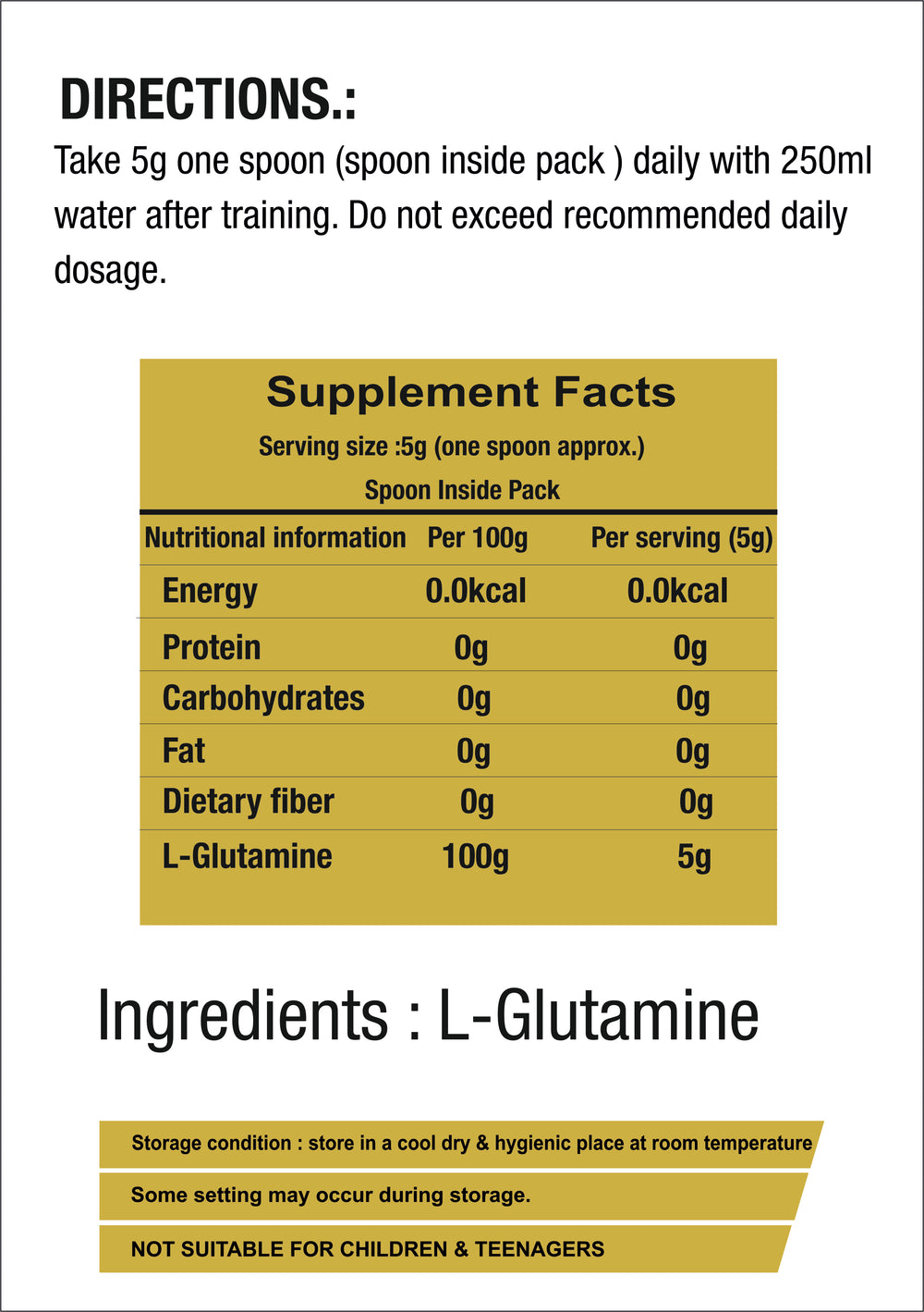 Glutamine Unflavoured 300g