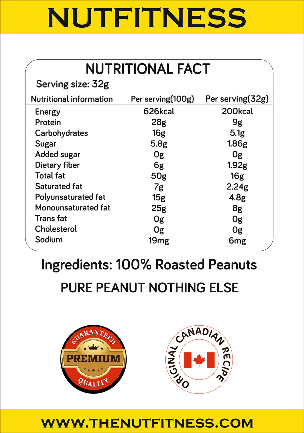 100% Natural Peanut Butter Creamy