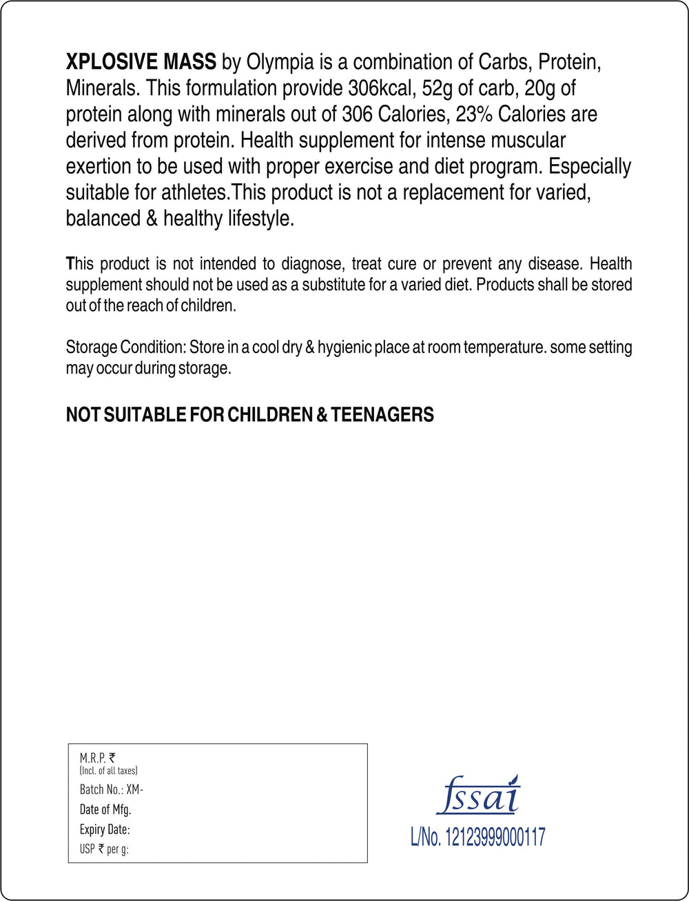 Xplosive Mass 2kg chocolate