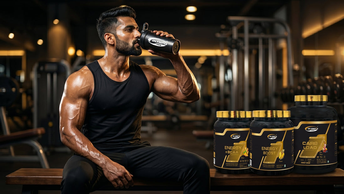 Active fitness enthusiast mixing Energy Drinks Powder Online into water bottle before workout for hydration, energy support and improved performance.