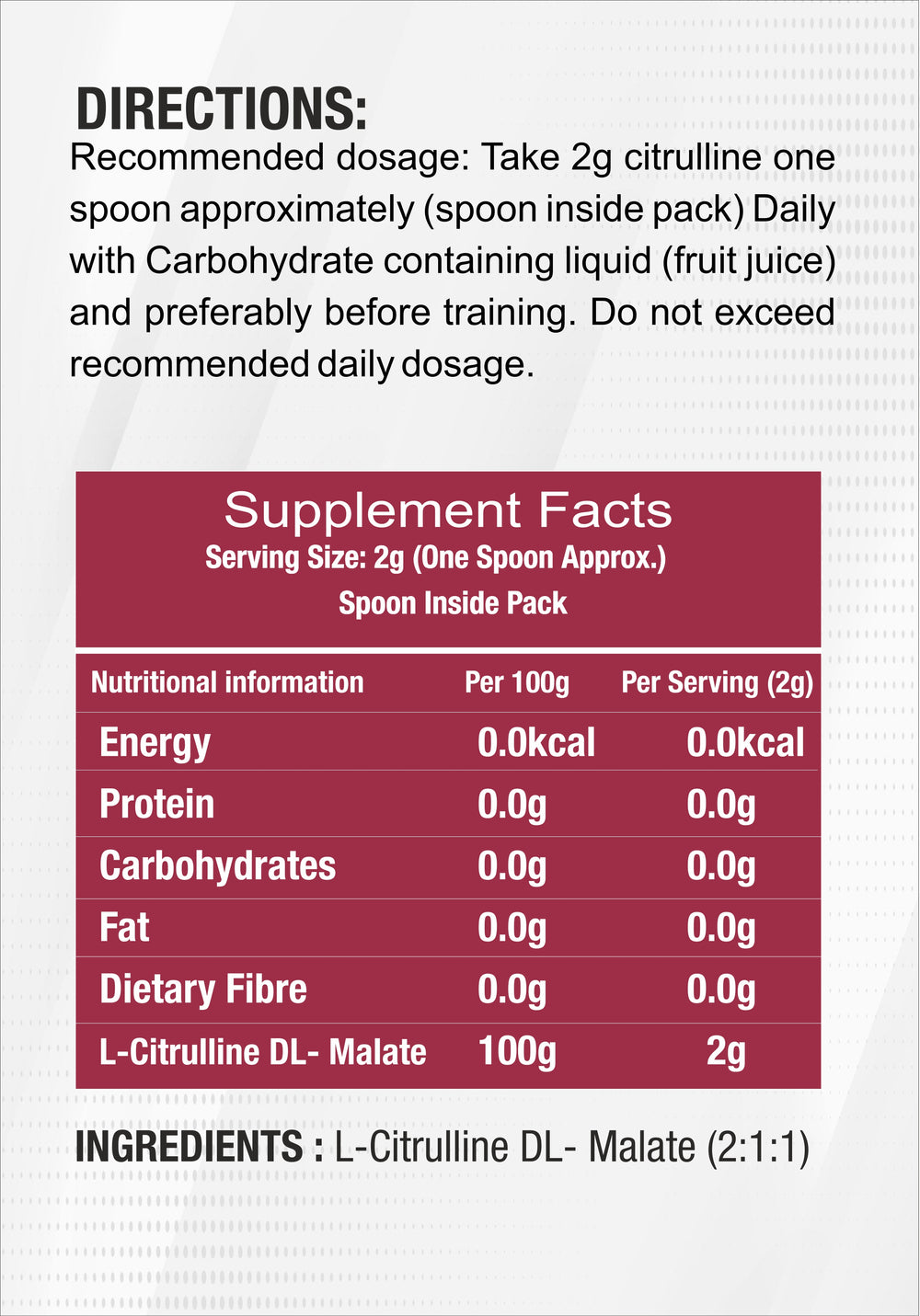 Citrulline Malate  100g