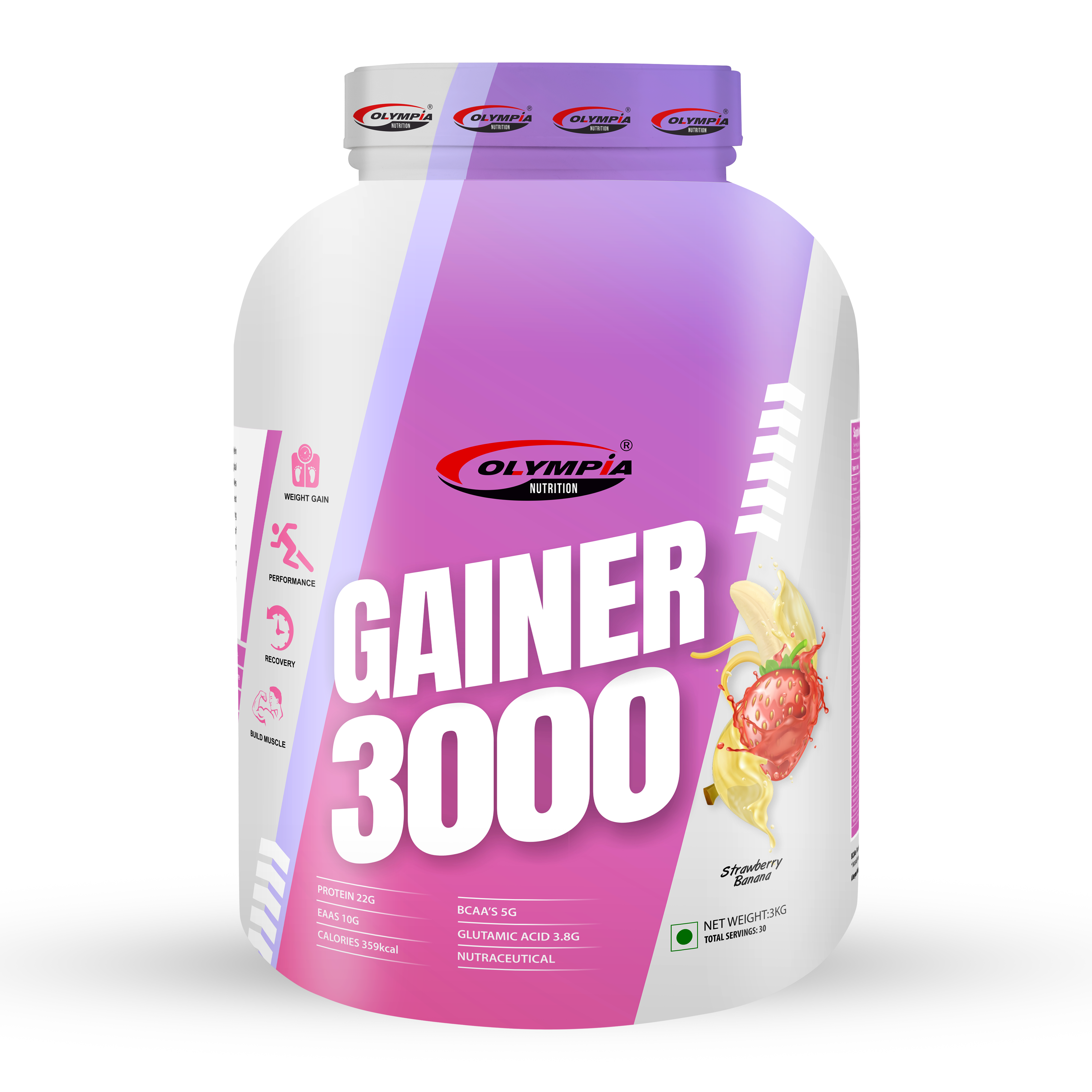 Gainer 3000 3kg Strawberry Banana