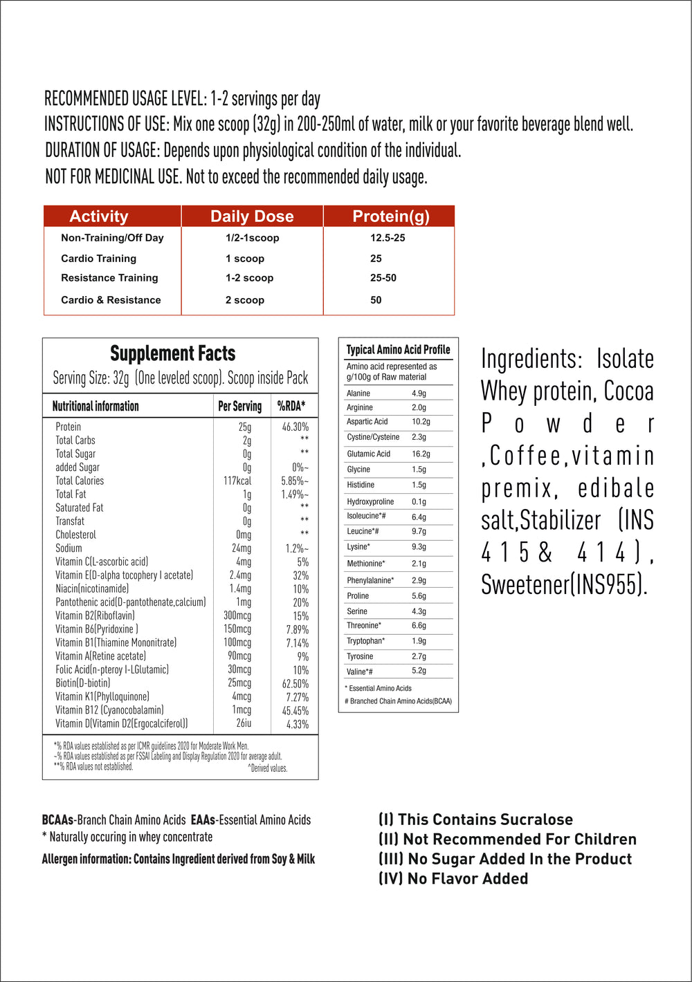 Isolate Whey Cold Coffee  4lbs