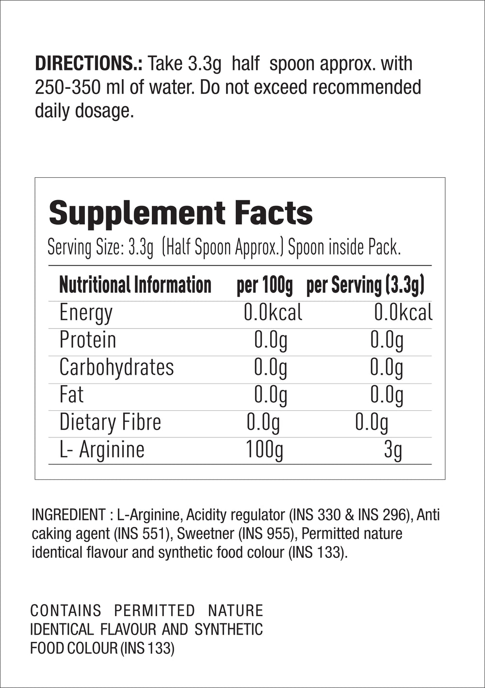 L-Arginine  250G Blueberry
