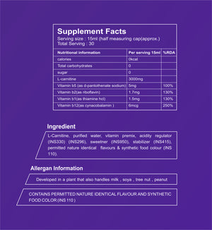 L Carnitine  3000mg Orange