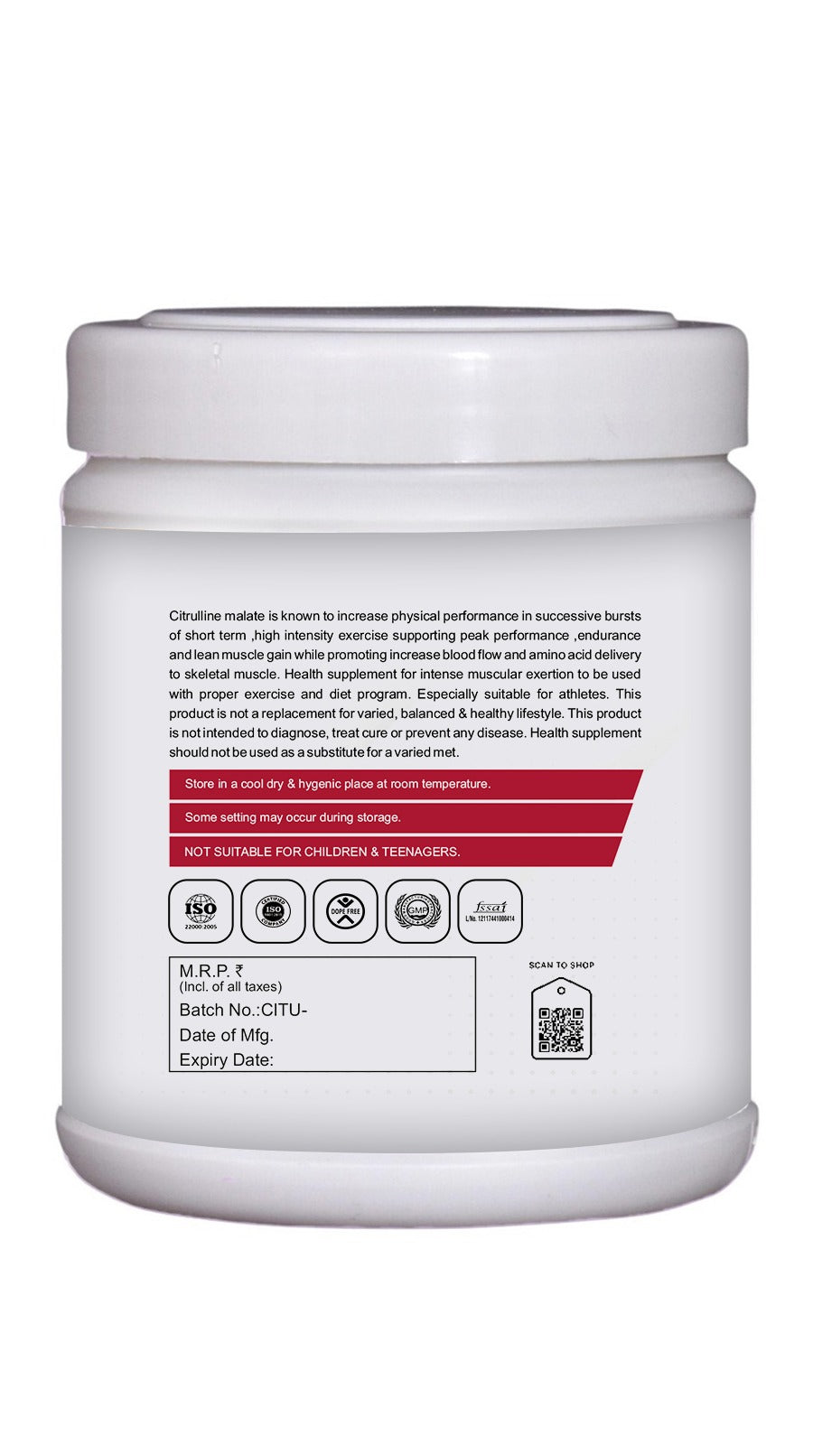 CITRULLINE MALATE 250G