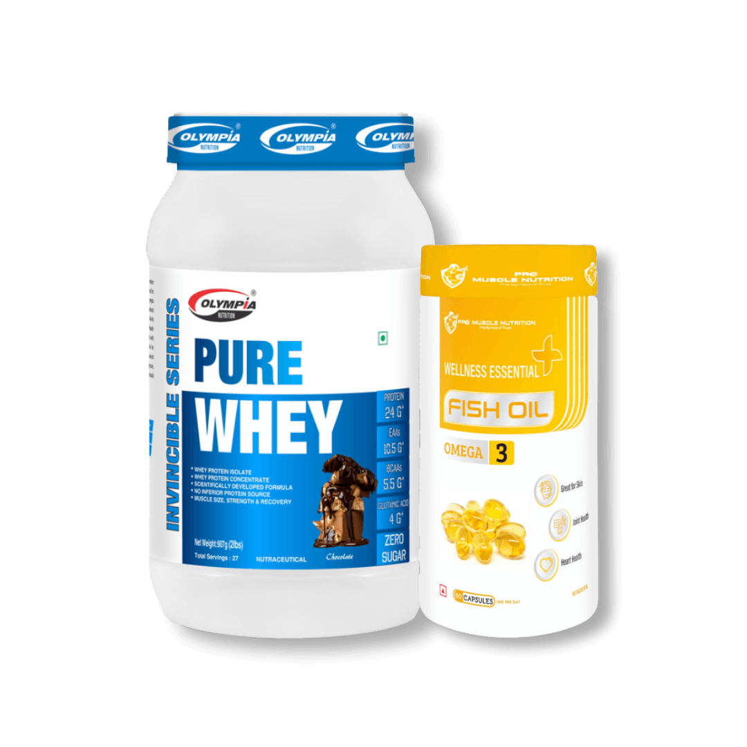 Combo of Pure Whey 2lbs Chocolate & Omega-3 Fish oil 60 capsules