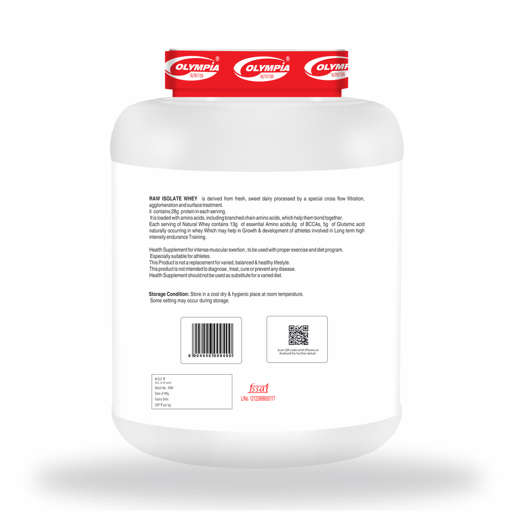 Raw isolate whey  2kg No flavor