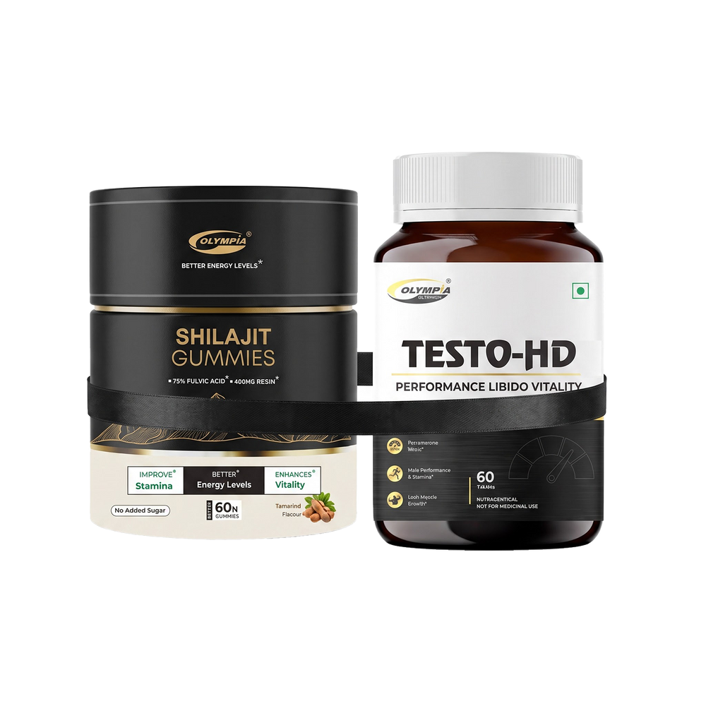 Combo of Shilajit Gummies 60N and Testo-HD 60Tablets