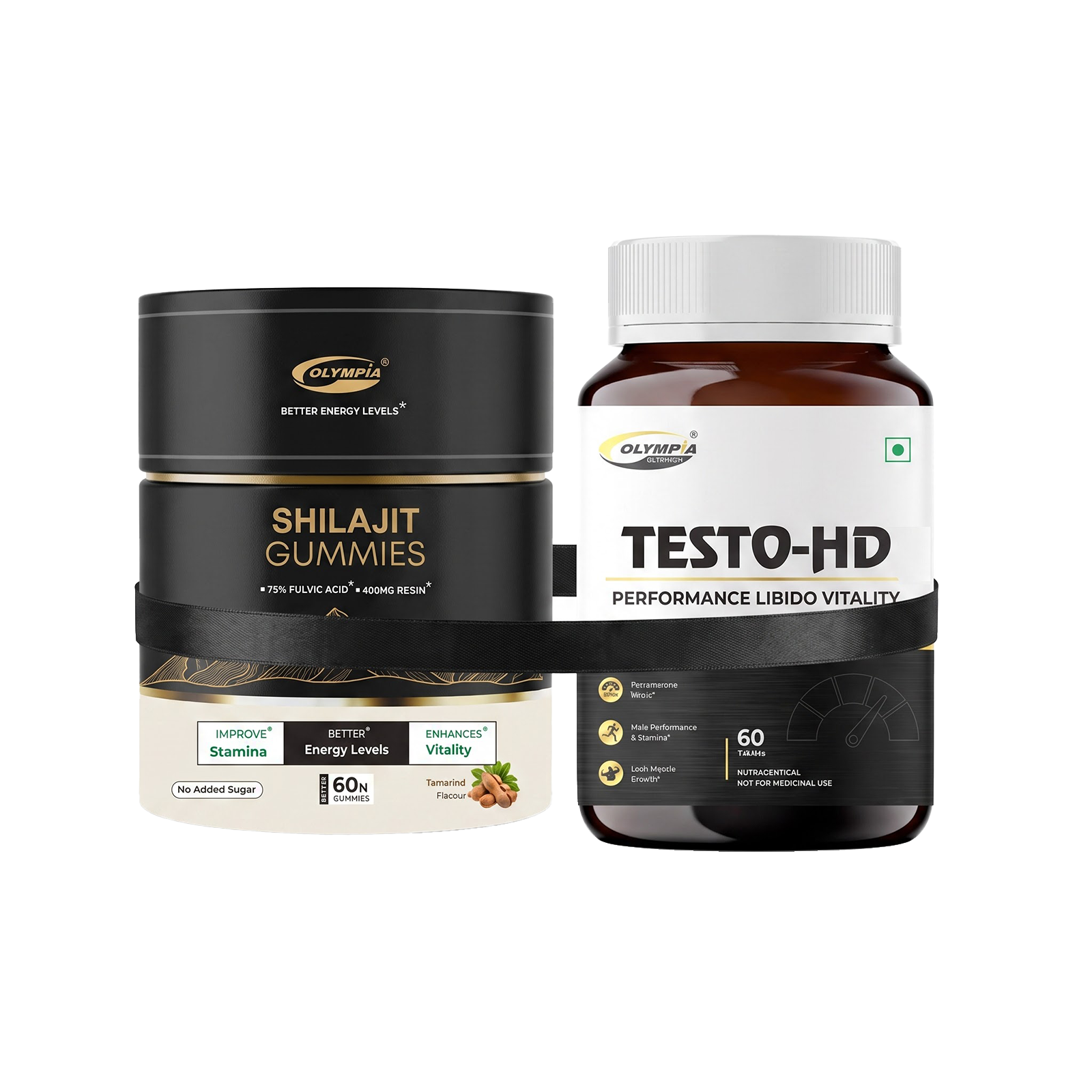 Combo of Shilajit Gummies 60N and Testo-HD 60Tablets